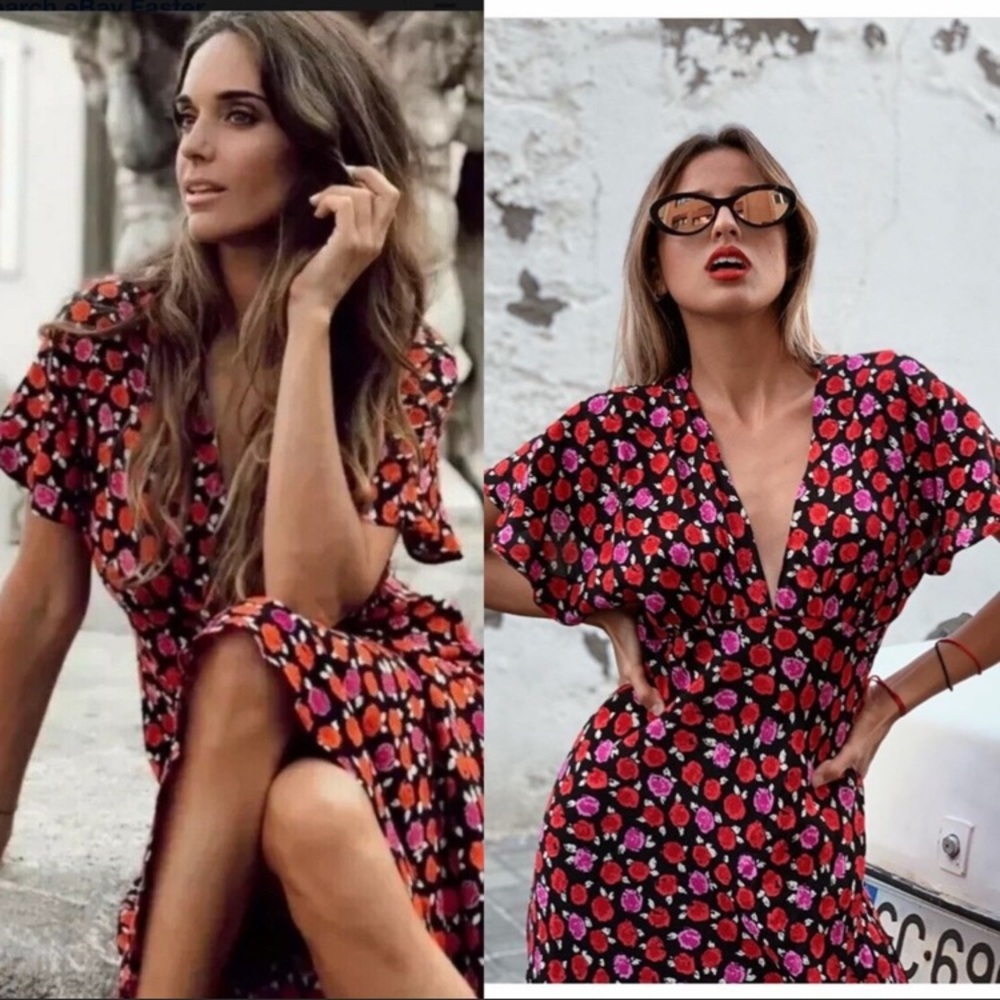 Zara floral print dress